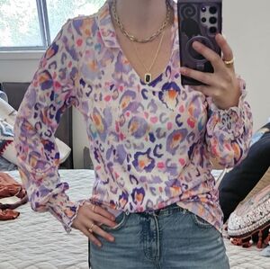 Women's Multicolor Leopard Print Top